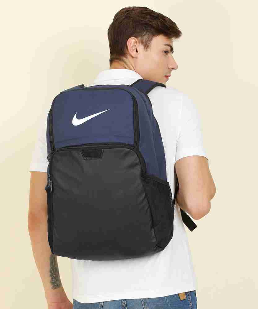NIKE NK Brasilia 30 L Laptop Backpack MIDNIGHT NAVY BLACK WHITE