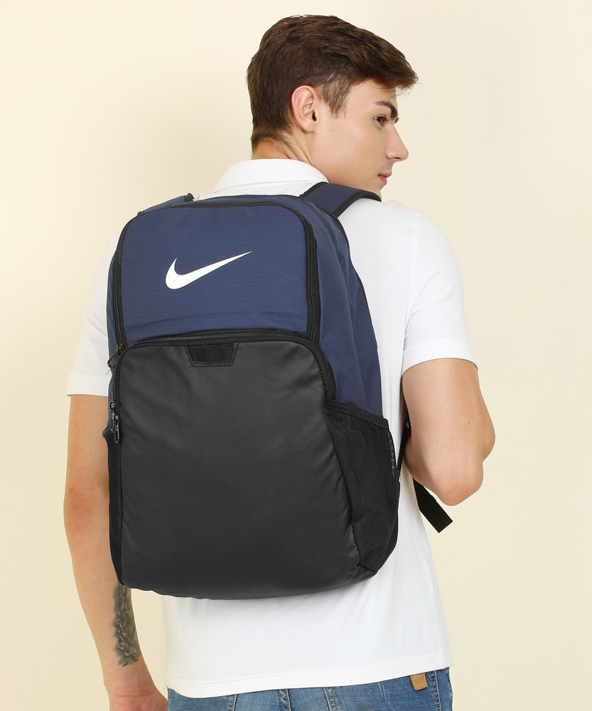 NIKE NK Brasilia 30 L Laptop Backpack MIDNIGHT NAVY BLACK WHITE