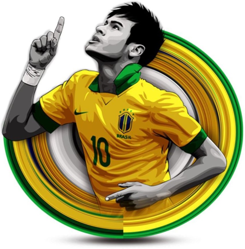 Saiii Designs 3 cm Brazil neymar jr jersey Self Adhesive Sticker