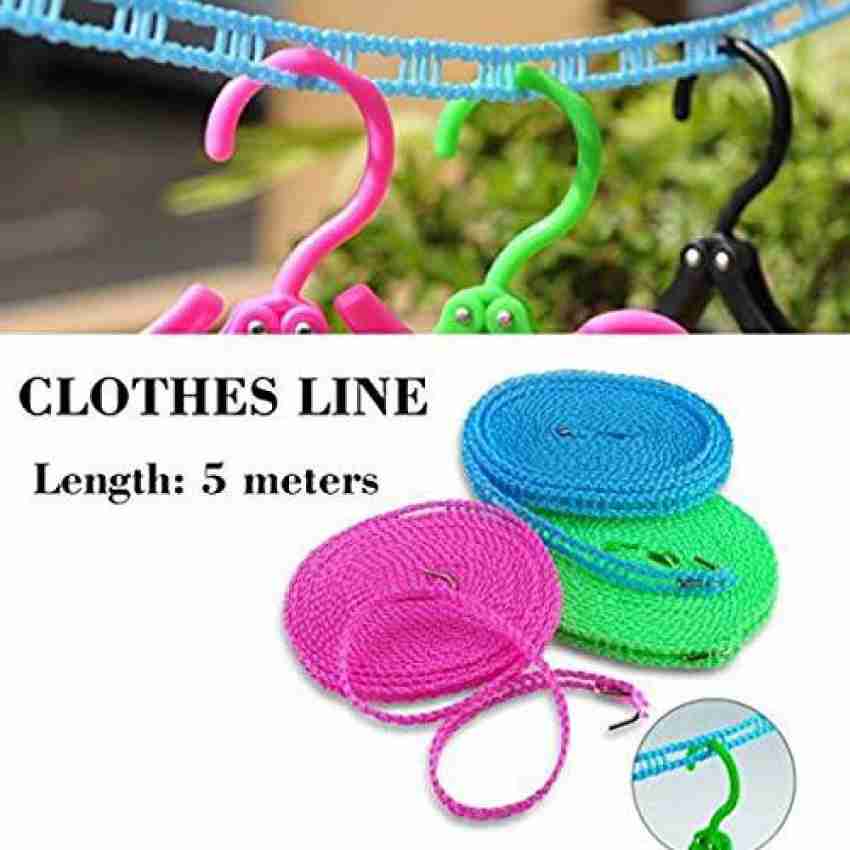 La Bella Cloth-Drying Rope with Hooks Adjustable & Elastic Clothes Rope  with 12pcs Nylon, Steel Retractable Clothesline Price in India - Buy La  Bella Cloth-Drying Rope with Hooks Adjustable & Elastic Clothes