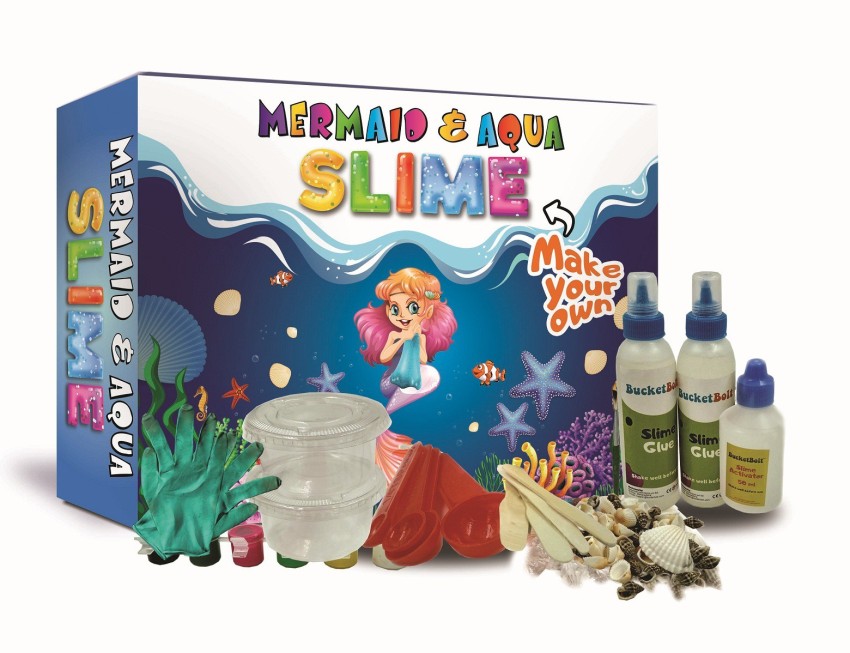 bucketBolt DIY Aqua and Mermaid slime. Make satisfying slime with