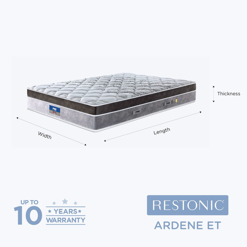 PEPS Restonic Ardene Euro Top Grey 8 inch King Pocket Spring Mattress