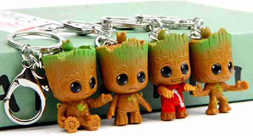 Dat Cute Baby Groot 3D Keychain Pack of 4 Groot Miniature Pendant