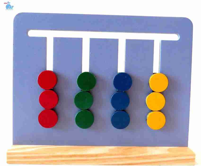 HNT Kids 4 Colour Wooden Game Montessori Teaching Aids Early