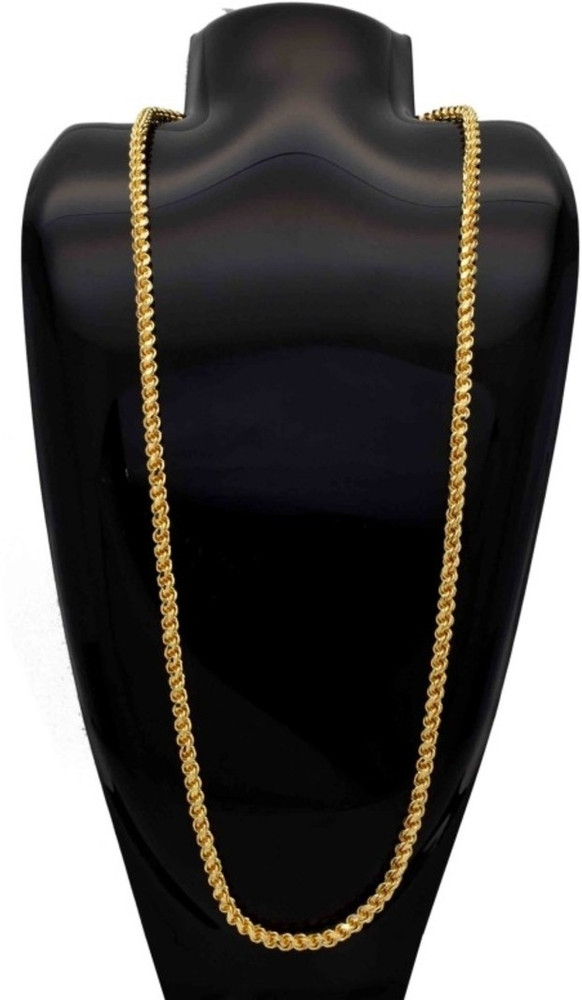 RFJ RFJ Traditional Gold Plated Long Rope Chain 30Inch Gold plated Plated Brass Chain