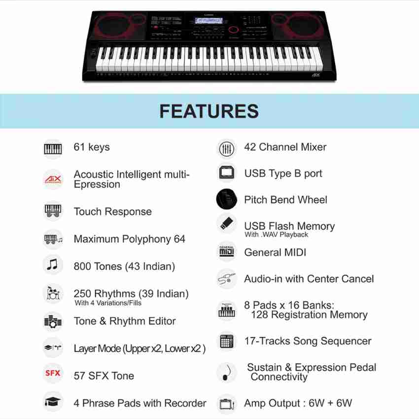 CASIO CT X8000IN KH37 Digital Portable Keyboard Price in India