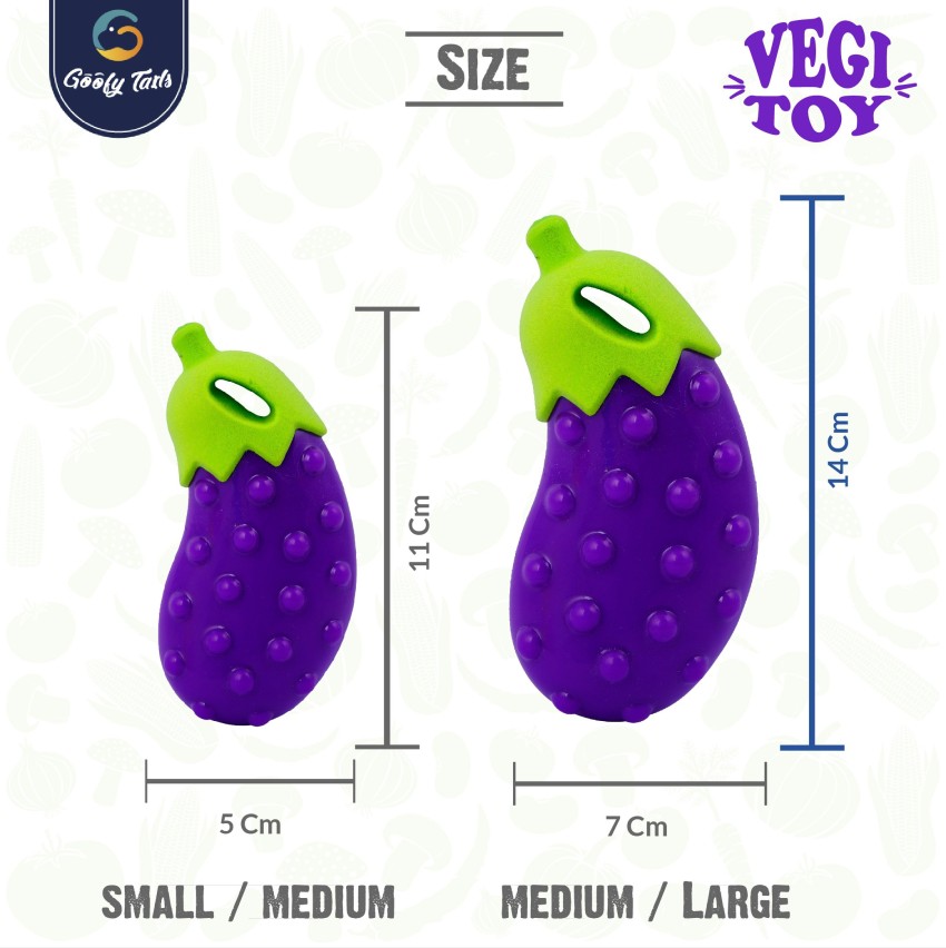 FOFOS Vegi-Bites Eggplant Dog Toy - Tails In The House