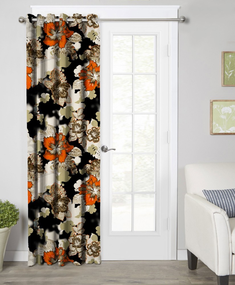 Buy Ultimate Trends ™ Premium Polyester Floral Curtains for Long Door 10  feet Pack of 1 Piece - Beige Online at Low Prices in India 