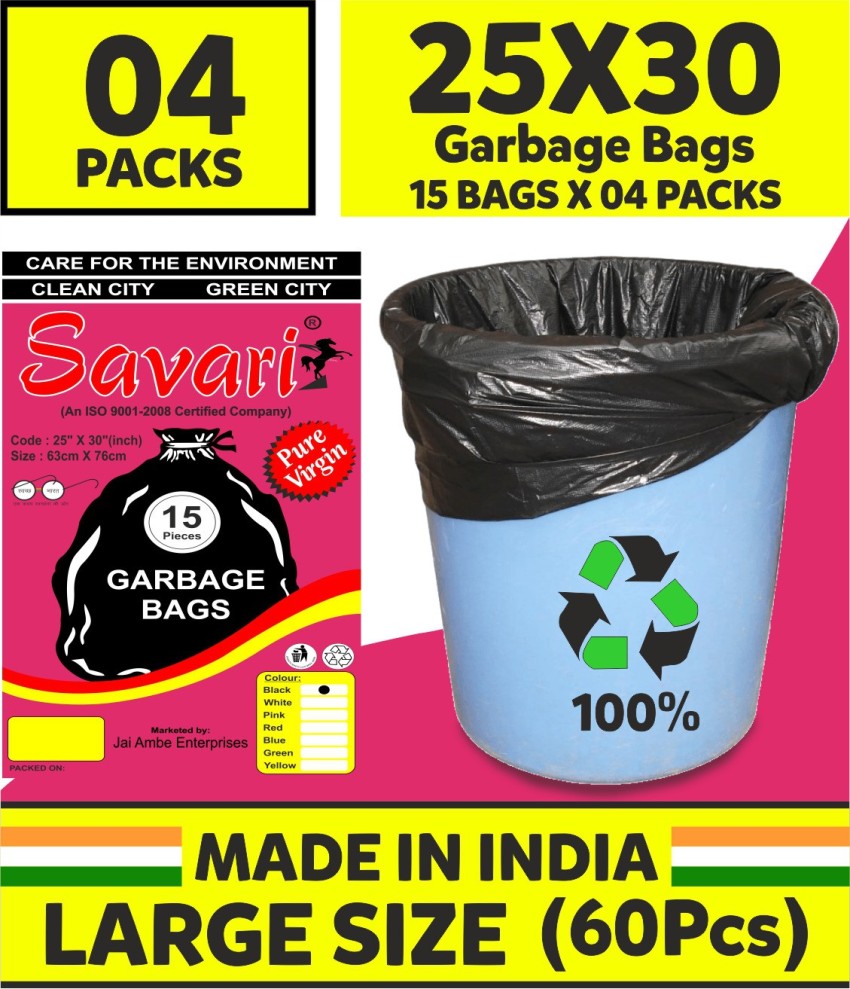 Savari Garbage Bag 29 x 39 Inch - Plastic Dustbin Bag - Black