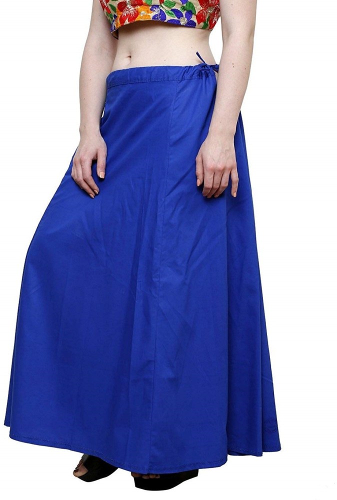 Clod Blue Lycra Saree Shapewear Petticoat for Women, Cotton  Blended,Petticoat,Skirts for Women,Shape Wear Dress for Saree