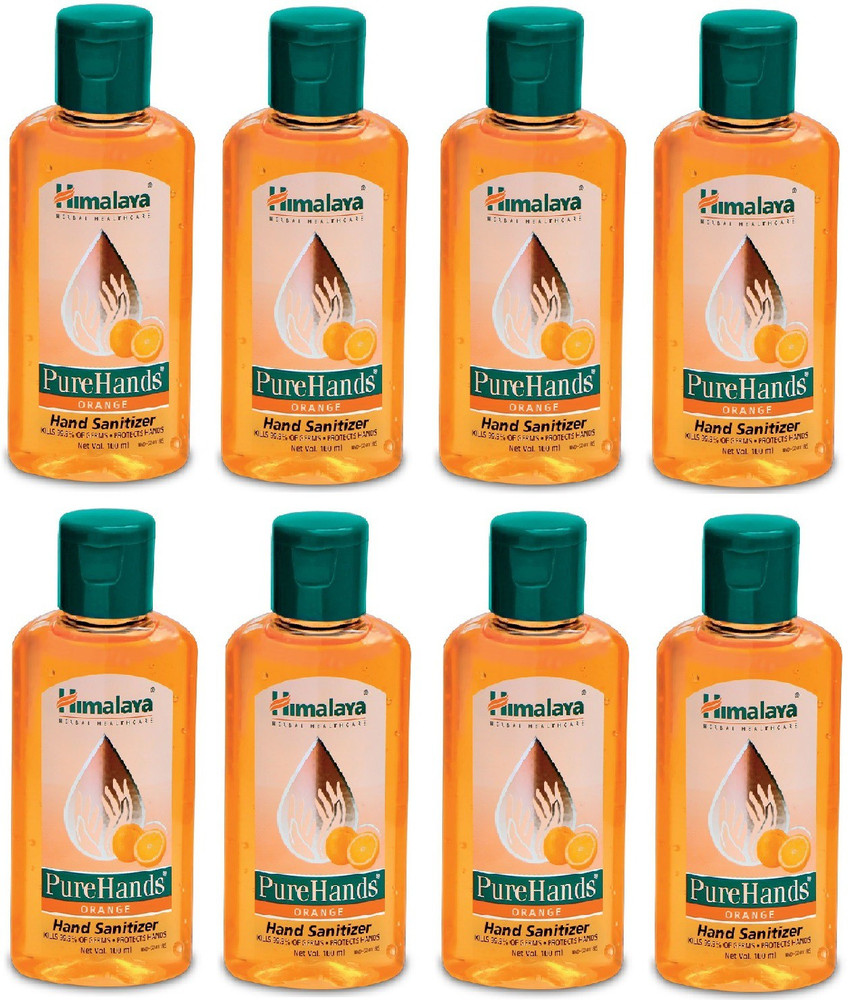 HIMALAYA Pure Hands Orange Pack of 8 Hand Sanitizer Bottle