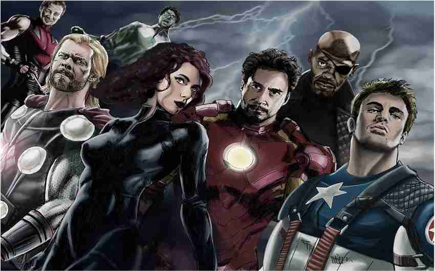 The Marvel Avengers Wall Poster For Room With Gloss Lamination M87