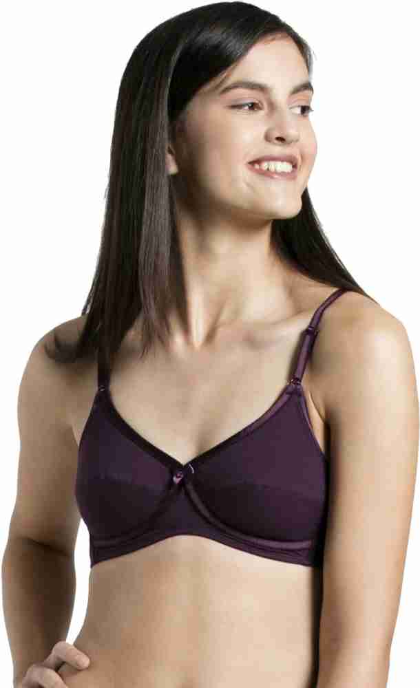 Buy Women's Wirefree Non Padded Super Combed Cotton Elastane Stretch Medium  Coverage Cross Over Everyday Bra with Adjustable Straps - Vintage Bordeaux  1242