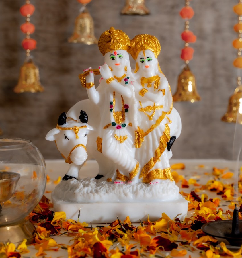TIED RIBBONS Radha Krishna Idol Statue for Home Temple Decorations