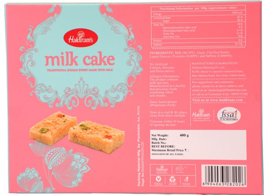 Prabhuji Haldiram Yes Exotic Dry Fruit Cake, Packaging Type: Box, Weight:  350