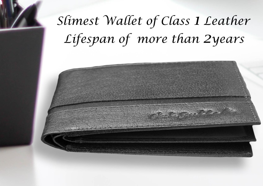 Black Buffalo Men Black Genuine Leather Wallet Black Price in