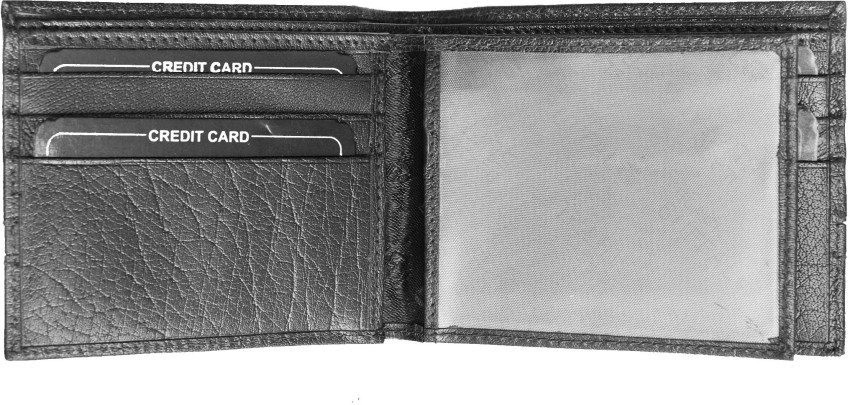 Black Buffalo Men Black Genuine Leather Wallet Black Price in