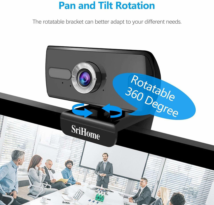 Srihome SH004 3MP 1536P Webcam for PC Laptop Desktop USB Webcam