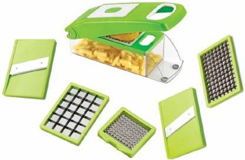 Platinum Stainless Steel And Plastic 6 In 1 Vegetable Slicer, for Kitchen