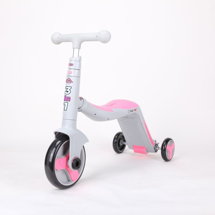 HSR 3 in 1 Convertible Tricycle Balance Bike Kick Scooter for