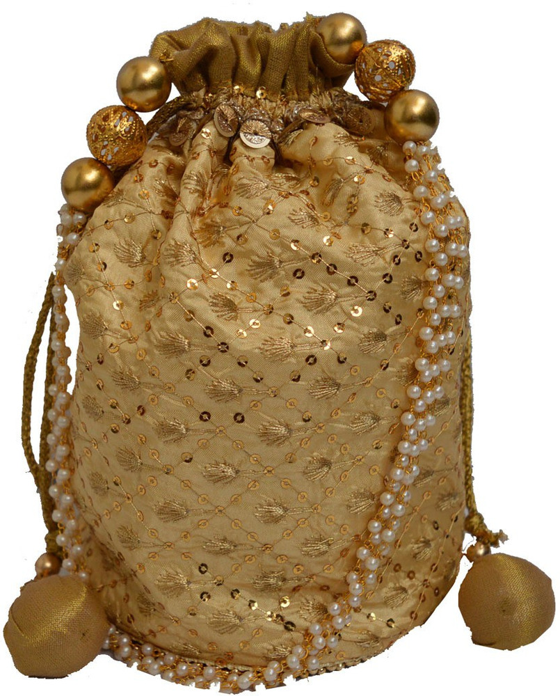 Sandhya Designer Studio SDS Designer Potli bags Golden Color Potli Golden Price in India Flipkart