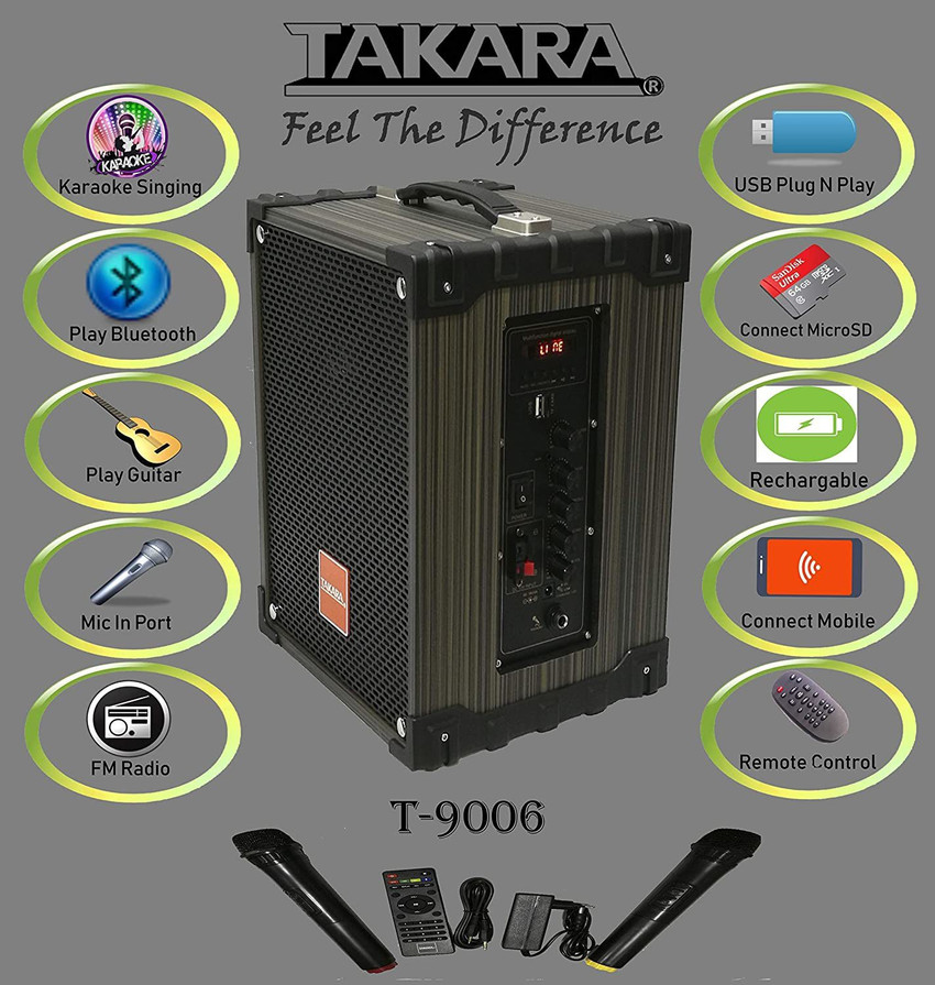 Takara T 9006 Karaoke Speaker Portable 6.5Inch Woofer Multi media