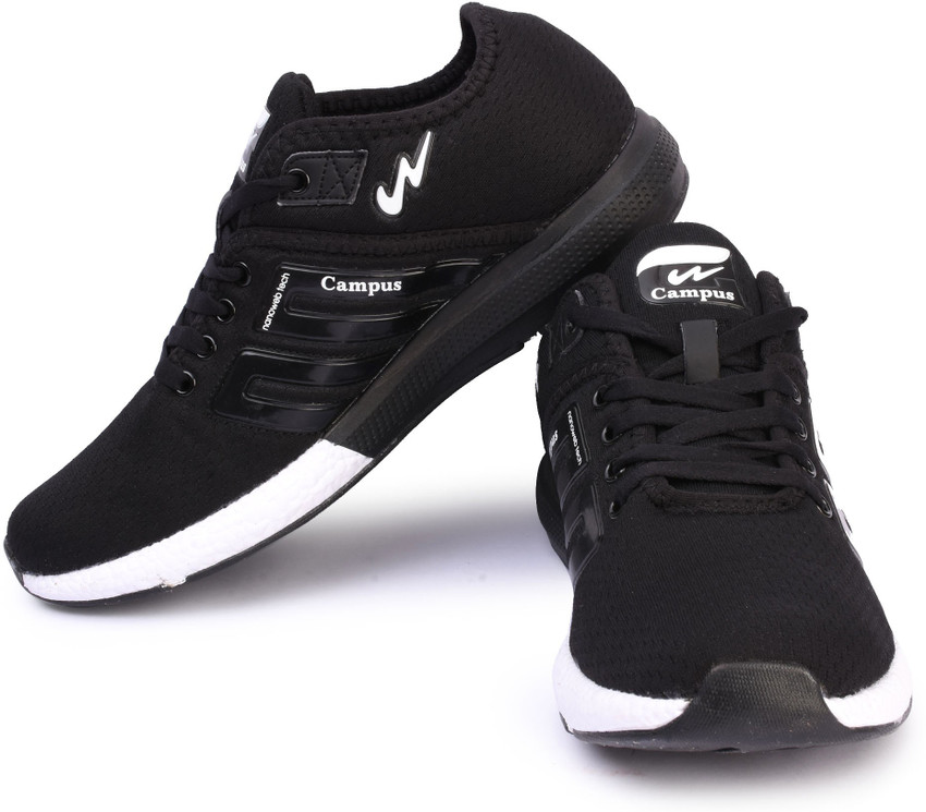 Campus battle best sale black running shoes