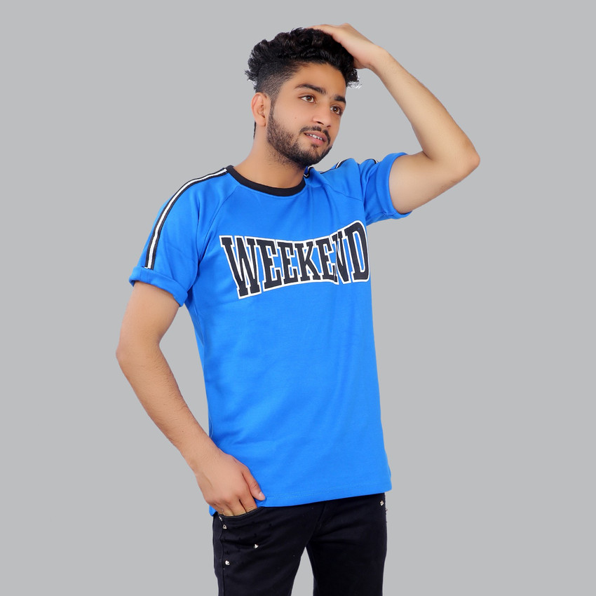 STYLAGE Typography Men Round Neck Blue T Shirt Buy STYLAGE