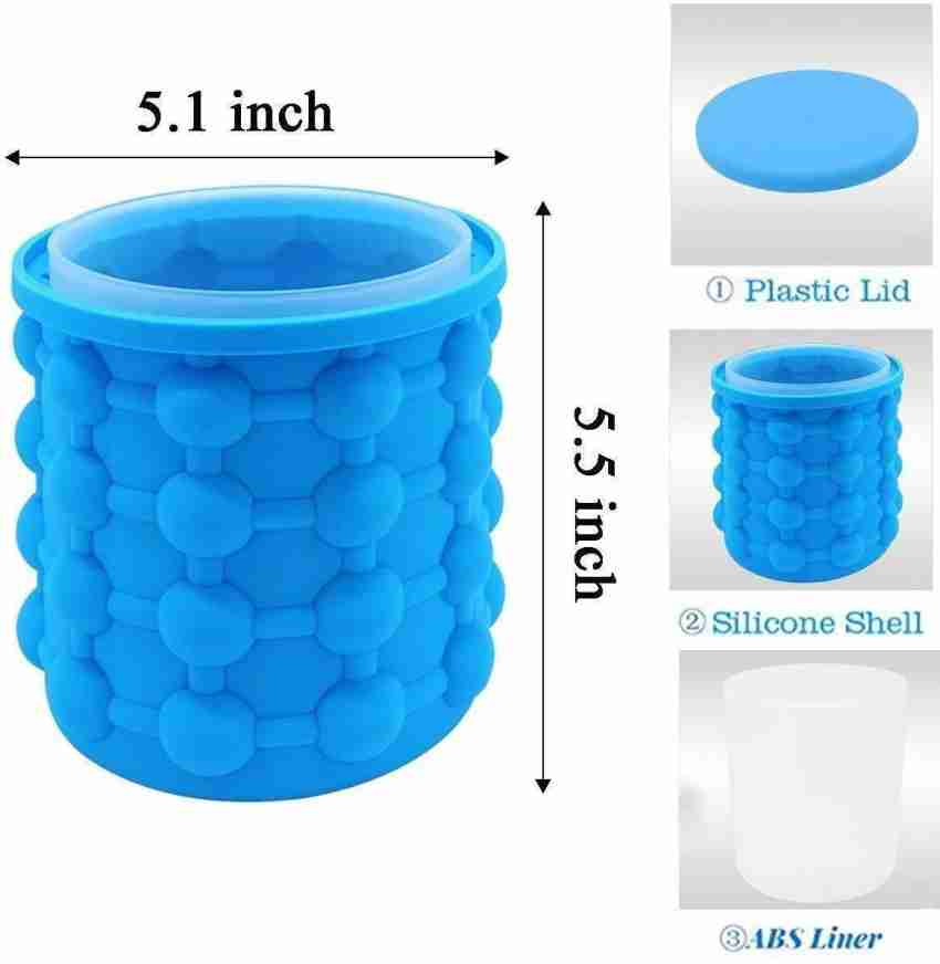 The Ultimate Ice Cube Maker Silicone Bucket with Lid Makes Small Size  Nugget Ice Chips for Soft Drinks, Cocktail Ice, Wine On Ice, Cylinder Ice  Trays