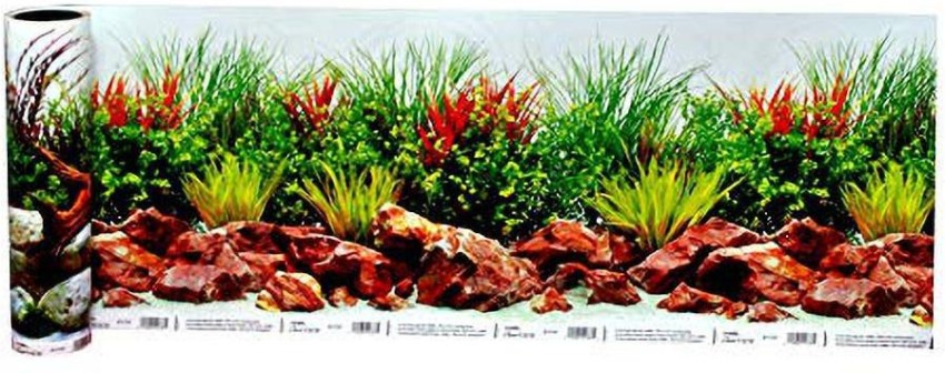 Stone With Plants Aquarium Background Poster Landscape Fish Tank