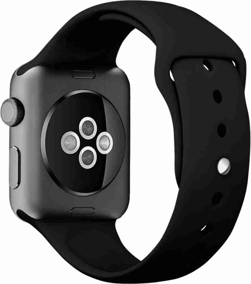 Atpati Black Silicone Watch Strap 44mm 42mm wristband for apple