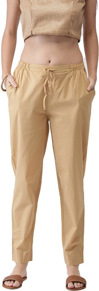 Buy Go Colors Women Beige Linen Pants (XXL) Online at Best Prices in India  - JioMart.