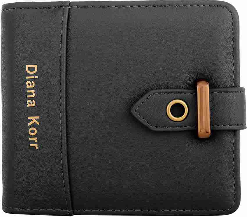 Diana Korr Women Black Artificial Leather Wallet Black Price in India Flipkart