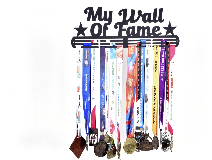 Sehaz Artworks Medal Holder Display Hanger Rack Medals Black Medal Holder  Wall Mount Running Medal Frame Holds Upto 24-30 Medals