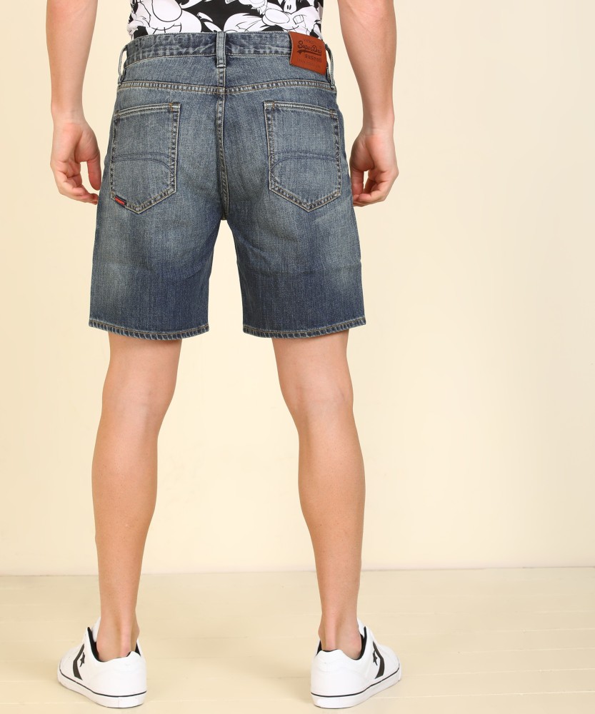 superdry denim shorts mens