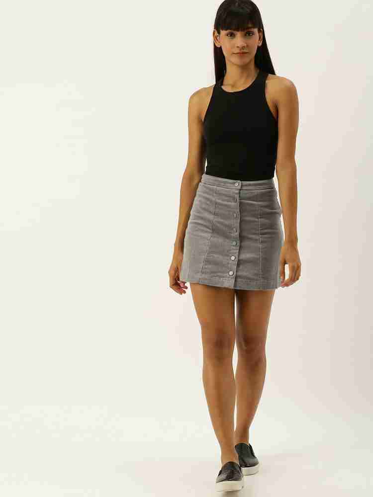 FOREVER 21 Solid Women Straight Grey Skirt Buy FOREVER 21 Solid Women Straight Grey Skirt Online at Best Prices in India Flipkart