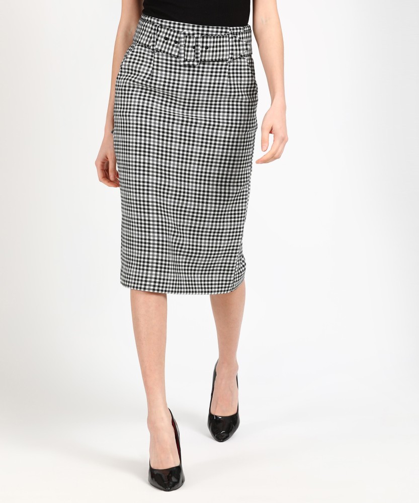 MARKS SPENCER Checkered Women Pencil Black White Skirt Buy MARKS SPENCER Checkered Women Pencil Black White Skirt Online at Best Prices in India Flipkart