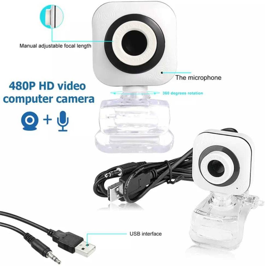 480P USB2.0 Webcam Camera with Mic Night Vision Web Cam For PC Laptop Web  Ca.AU