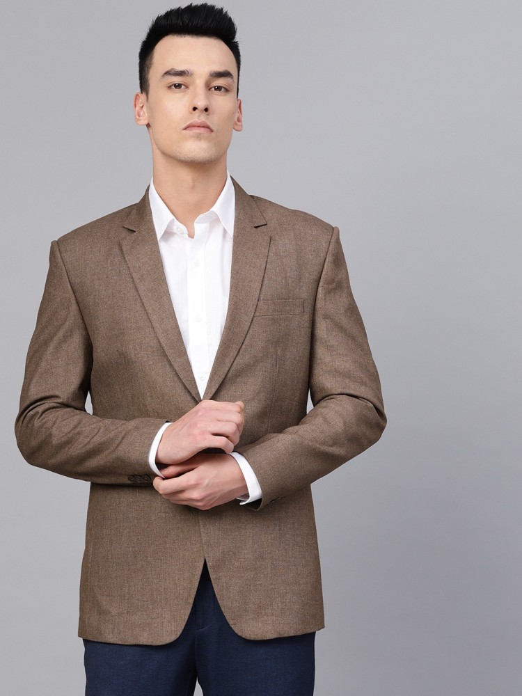 MANQ Solid Single Breasted Formal, Wedding Men Blazer - Buy Charcoal Grey  MANQ Solid Single Breasted Formal, Wedding Men Blazer Online at Best Prices  in India