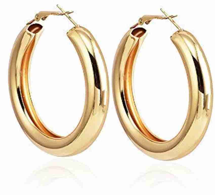 Round hoop hotsell earrings gold