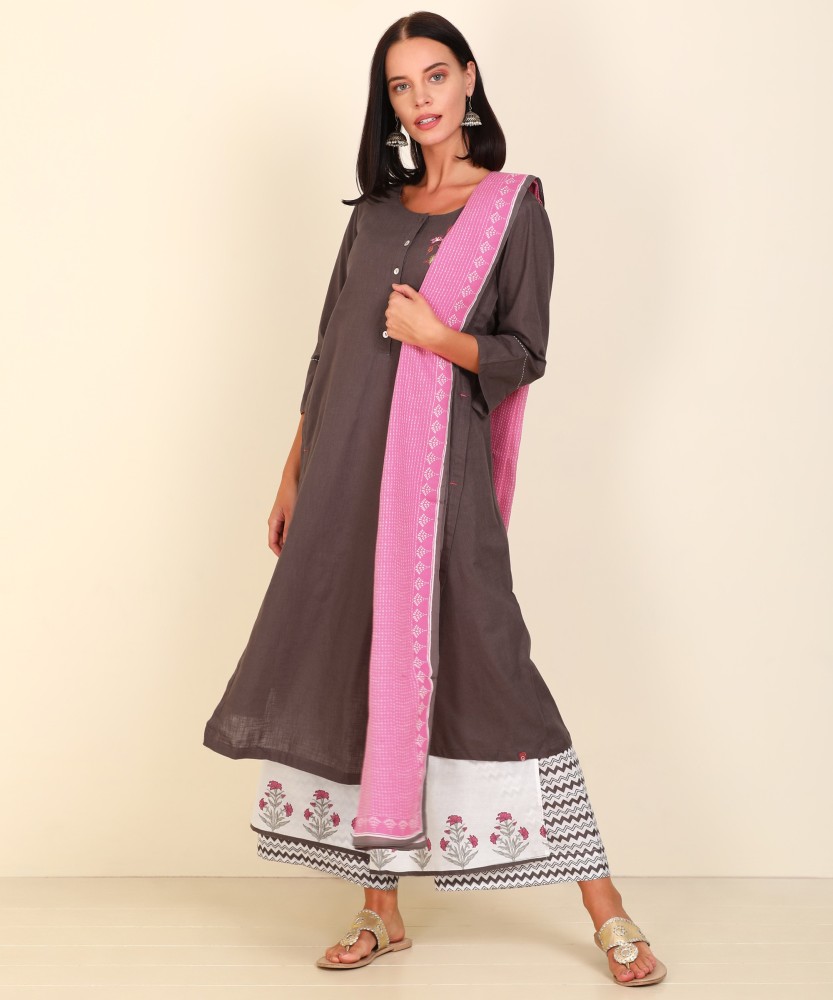 BIBA Printed Kurta Palazzo Dupatta Set Buy BIBA Printed Kurta