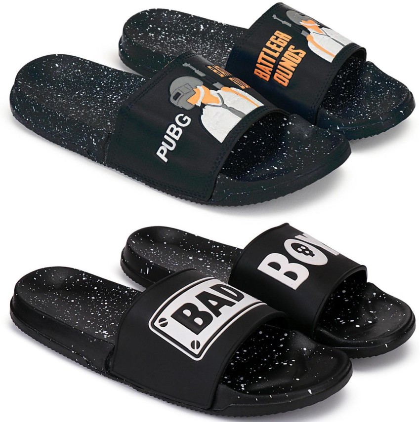 Monoction Men Combo Pack of 2 Pair PUPG Badboy Stylish Flip Flop