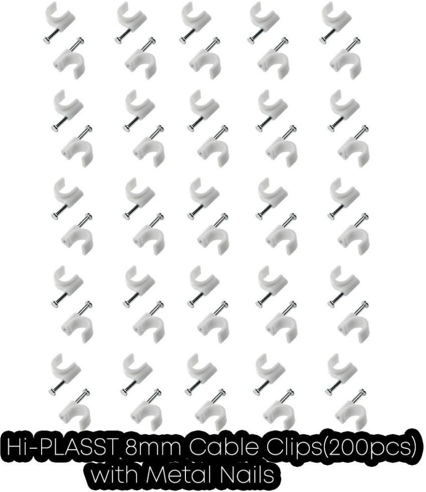 HI-PLASST 12mm (100pcs) Wire Fastener,Circle Cable Clips with Metal Nails  Plastic Hook & Loop Cable Tie Price in India - Buy HI-PLASST 12mm (100pcs)  Wire Fastener,Circle Cable Clips with Metal Nails Plastic