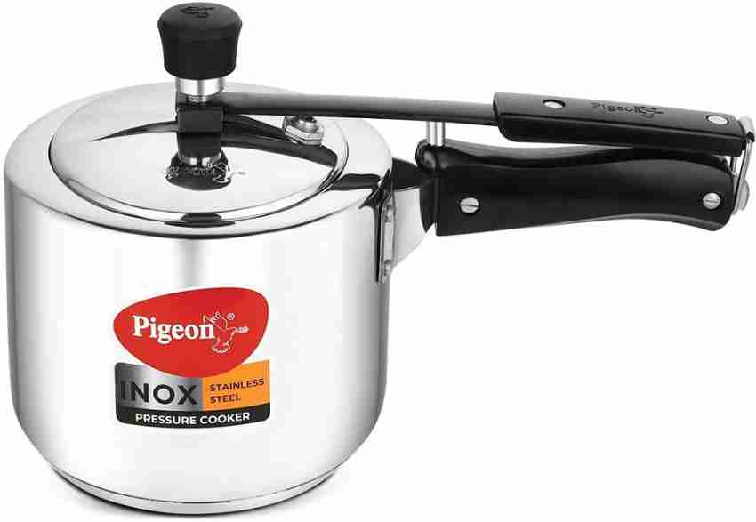 Pigeon Pressure Cooker - 3 Quart - Inox Stainless Steel Outer Lid Induction  Base - Cook delicious food in less time: soups, rice, legumes, and more - 3  Liters 