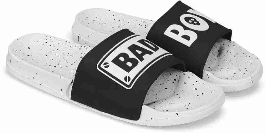 White and discount black flip flops