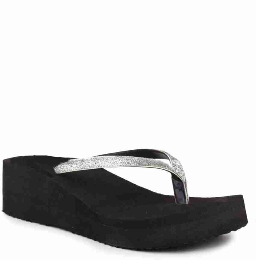 Kayoksh Women WOMEN SILVER BLACK GOLA SLIPPER Slippers Buy