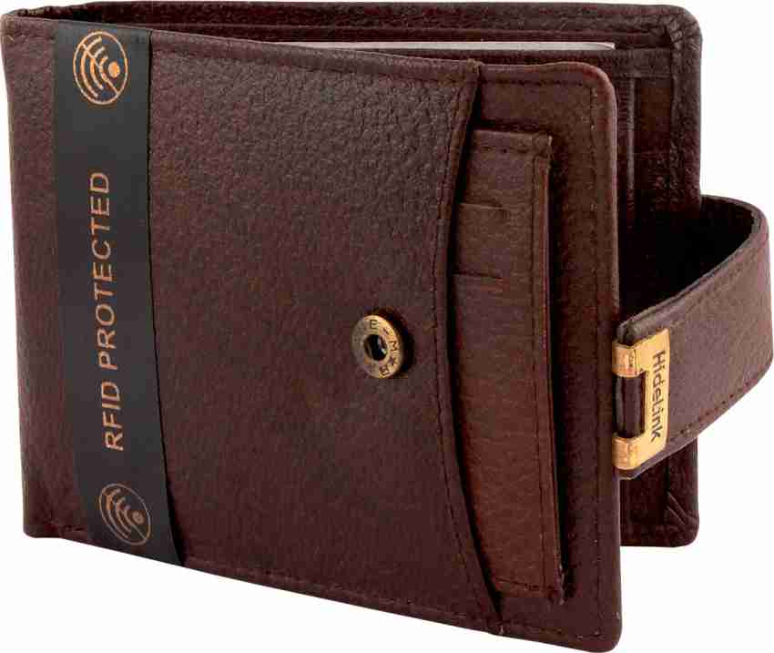 Hidelink Men Brown Genuine Leather Wallet Brown02 Price in India