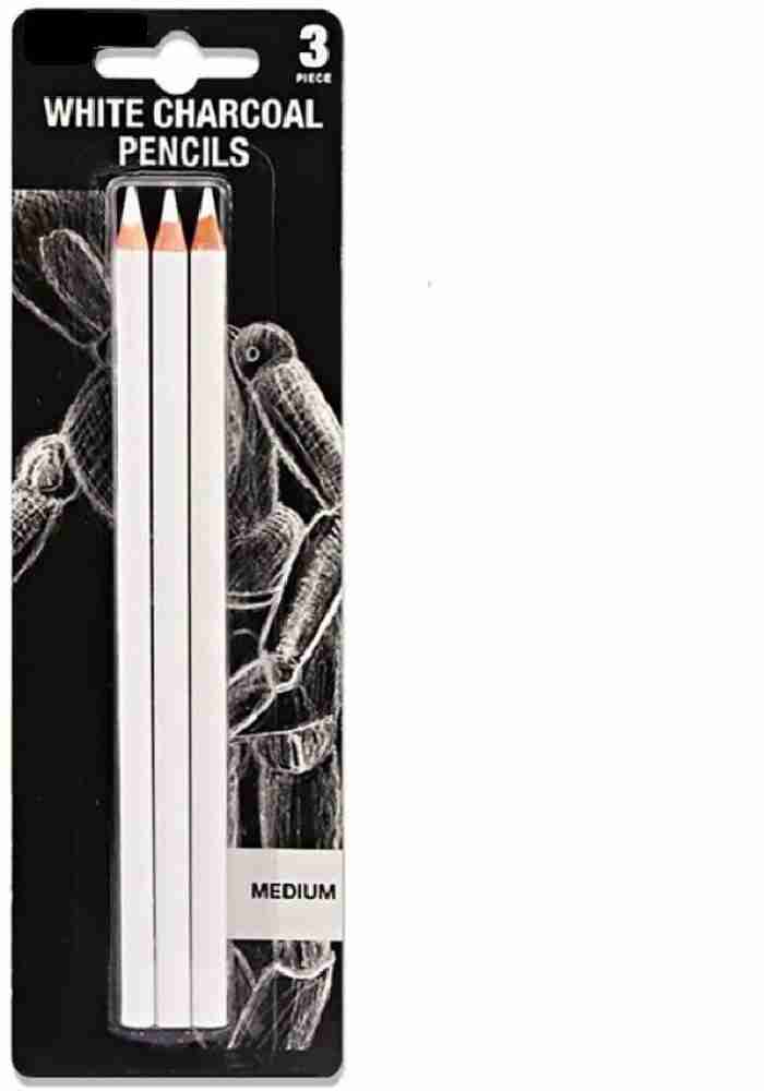 R H lifestyle 3PCS White Highlight Sketch Charcoal Pencil  Standard for Sketching Drawing Set For Painter Painting Art Supplies  Students Beginners Round Shaped Color Pencils 