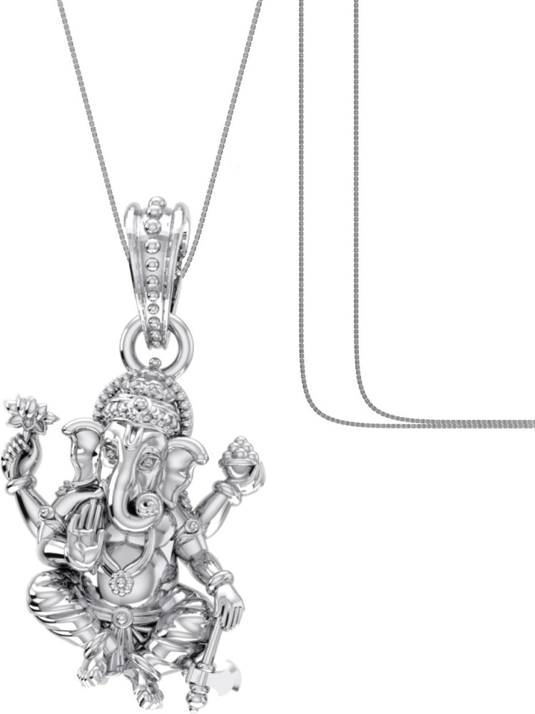 Men's Sterling Silver Ganesha Key Necklace