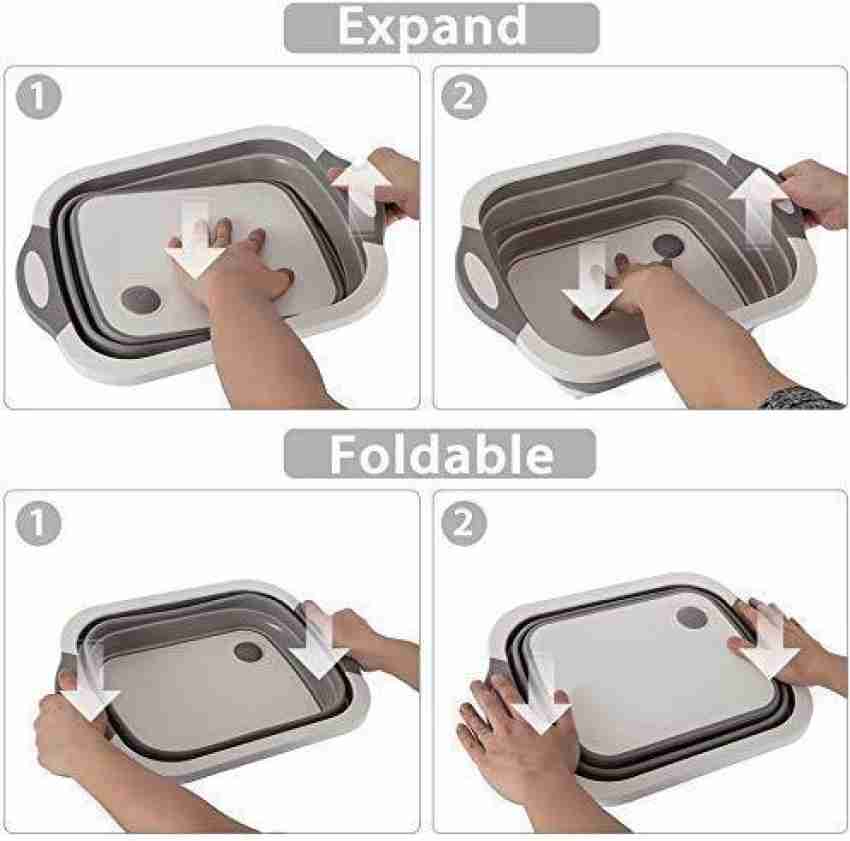 Cutting Board Kitchen Folding Silicone Bowl 2 in 1 Flexible Board Chopping